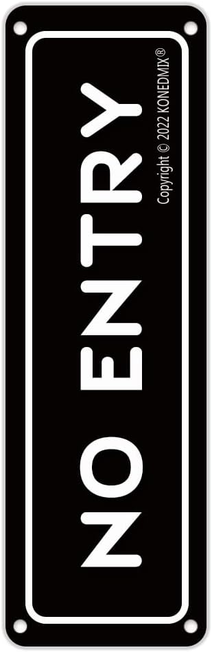 Tin Sign No Entry Metal Sign Tin Plaque Metal Plate Home Door Bar Pub Decor 4X16 Inches - Image 2