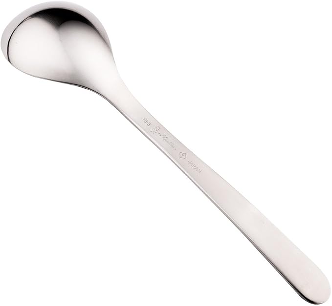 Sori Yanagi Simple Form Cutlery for Easy Use, Tsubamesanjo Stainless Steel Dessert Spoon, Sleek Design for Smooth Taste and Dishwasher Safe, Brushed Finish - Image 2