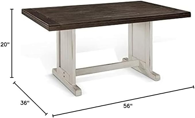 Pemberly Row Wood Breakfast Nook Set, Off White and Dark Brown Finish, Mahogany Base, Hidden Storage Benches, Reversible Design, Two-Toned European Cottage Style Dining Set for Small Spaces - Image 10