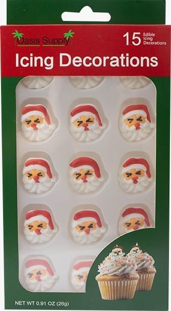Christmas Edible Cake Decorations - Candy or Cupcake Topper -Gingerbread Man, Santa Face, Trees, Wreaths, Reindeer, & Christmas Boots 60 Pieces Total - Image 5