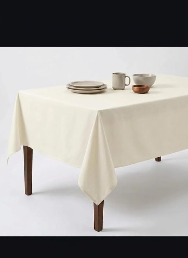 Urban Villa Tablecloth Cotton Tabletop 60x84 (6-8 Seats) Ivory by CottonTrends