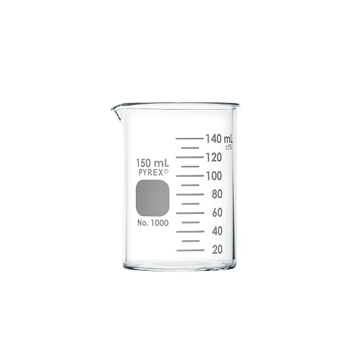 PYREX Griffin Borosilicate Glass Beaker- Low Form Graduated Measuring Beaker with Spout– Premium Scientific Glassware for Laboratories, Classrooms or Home Use- PYREX Chemistry Glassware, 150mL, 12/Pk - Image 8