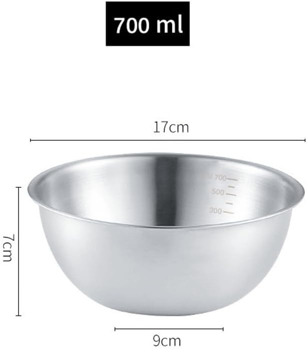 3 Pcs Stainless Steel Mixing Bowls Set with Scale for Cooking and Baking, Stackable and Dishwasher Safe, Featuring Clear Measurement Lines
