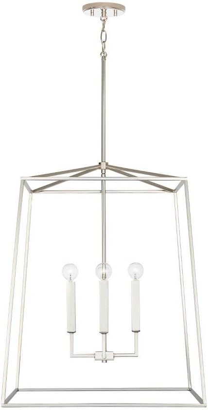 Capital Lighting 537643AD Thea Lantern Foyer Pendant, 4-Light 240 Total Watts, 28" H x 22" W, Aged Brass - Image 2