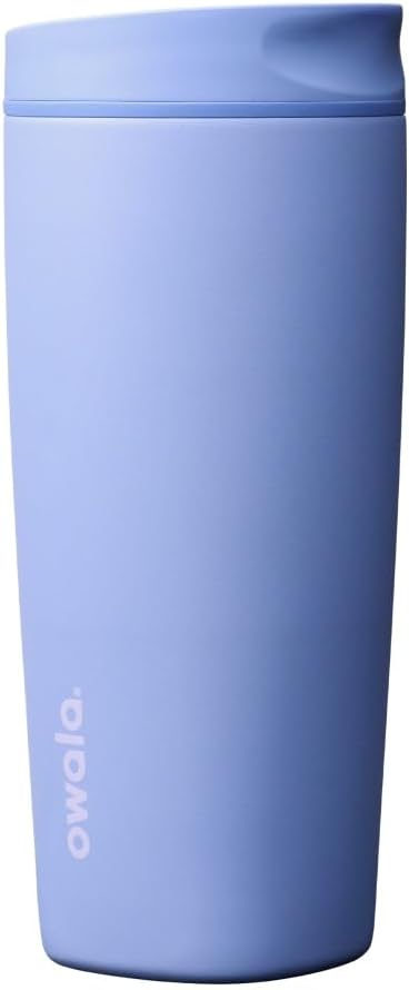 Owala SmoothSip Slider Insulated Stainless Steel Coffee Tumbler, Reusable Iced Coffee Cup, Hot Coffee Travel Mug, BPA Free 20 oz, Out of the Blue by Unknown