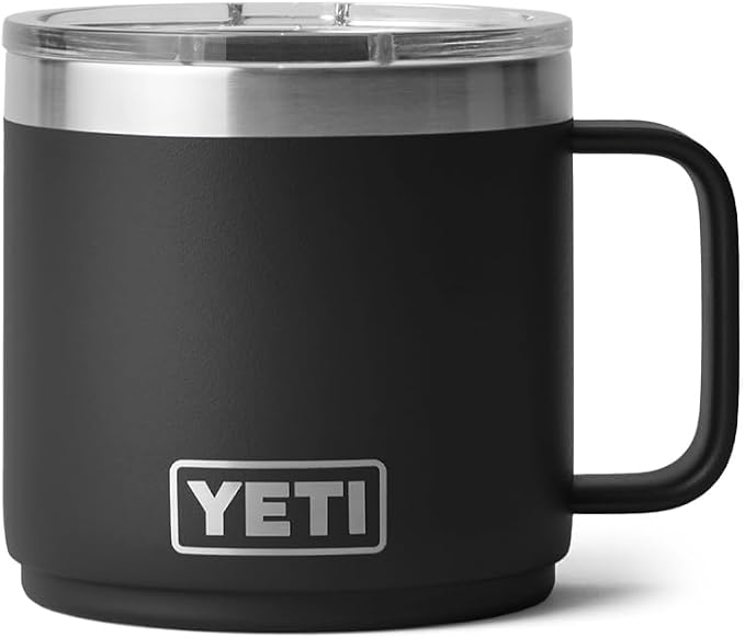 YETI Rambler 14 oz Ceramic Lined Stackable Mug, Vacuum Insulated, Stainless Steel with MagSlider Lid, Black - Image 3