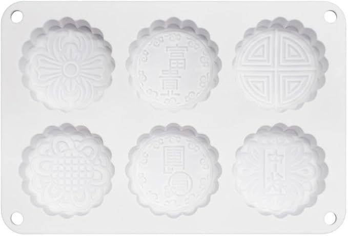 6 Flower Silicone Cake Mold Handmake DIY Bread Mould Silicone Moulds For Cake Mooncake Mold Cake Tools (Mooncake O_8.52 X5.8 X0.84 inch) - Image 4