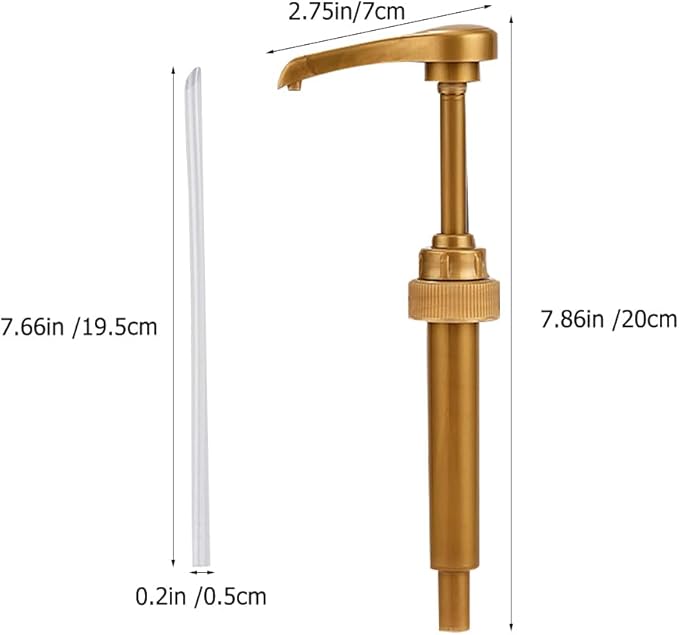 FAVOMOTO 5PCS Coffee Syrup Pump Dispenser, Skinny Syrup Bottles Pump Dispenser with Tip Cover Milk Condiments Tip for Flavoring Creamers Caramel Beverages