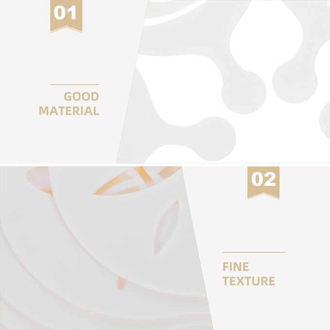 Cabilock 8Pcs Reusable Coffee Art Stencils Plastic Latte Decorating Templates for Cappuccino Cookie Cake Designs for Home Use