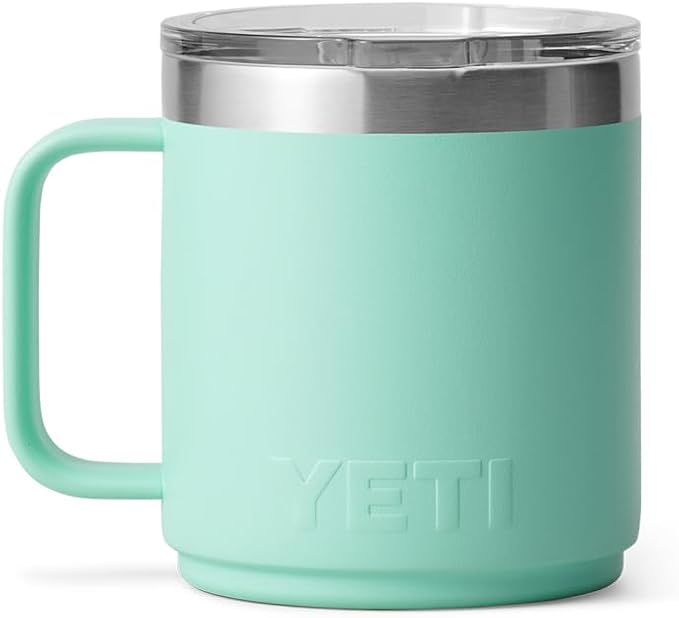 YETI Rambler 10 oz Ceramic Lined Stackable Mug, Vacuum Insulated, Stainless Steel with MagSlider Lid, Seafoam - Image 8