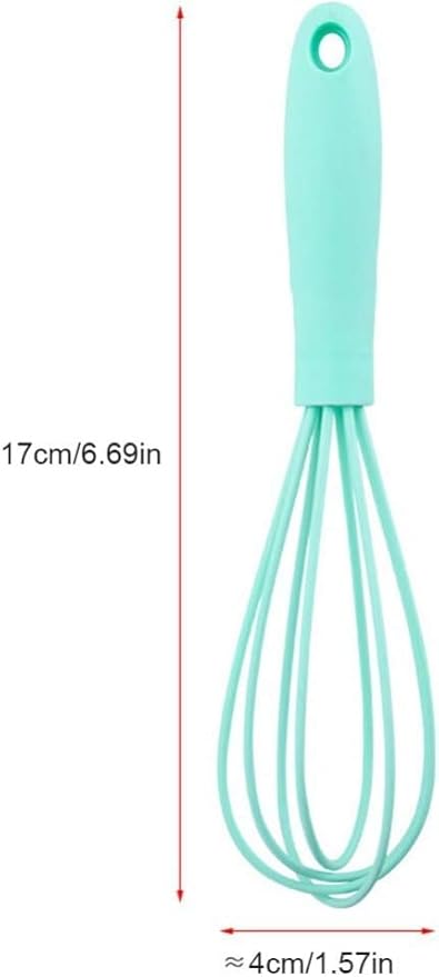 1Pc Black Mini Silicone Non-Stick Whisk, Milk and Egg Beater Blender, Hand Egg Mixer, Kitchen Whisks for Cooking, Baking, Mixing, Stirring, 6.7inch