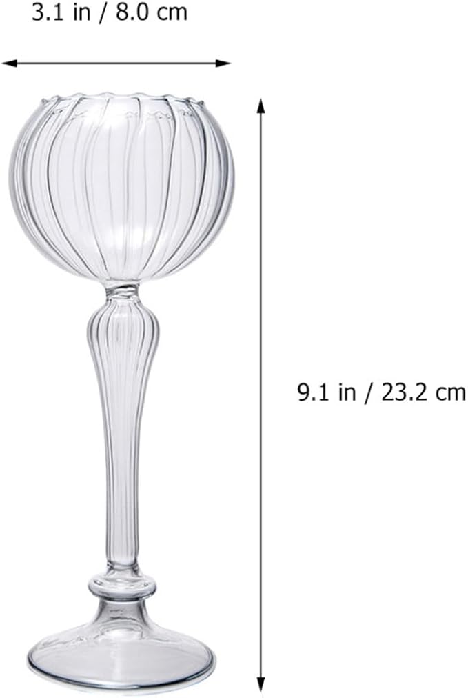 Ipetboom Creative Wine Goblet Cup Glassware Multifunctional Portable round Glass Cocktail Tumbler with Smooth Cup Mouth Lightweight for Bar Party Use - Image 2
