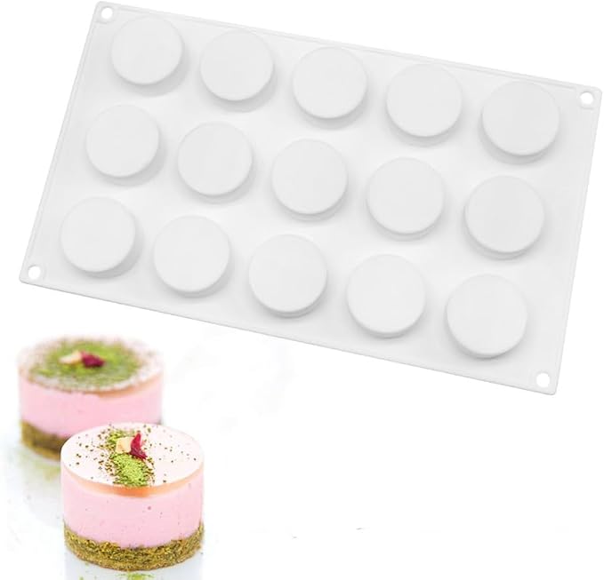 Round Cake Silicone Baking Mold Circular Chocolate Candy Biscuit Ice Cube Making Tool Soap Candle Mould Home Decor (Round H_11.84 X6.84 X0.84 inch) by mostsom