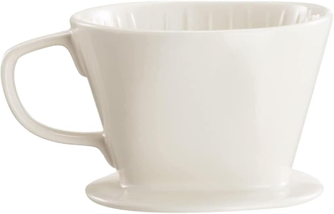 Ceramic Coffee Dripper|Ceramic Coffee Filter Reusable Pour Over Maker Dripper with 3 Drip Holes White