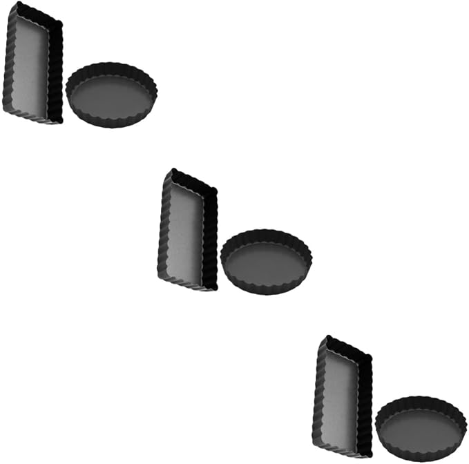 Garneck 6pcs Non-stick Baking Pan Tart Pans Molds for Cakes Tarts and Pizza Unique Coating for Easy Release and Cleanup by GARNECK