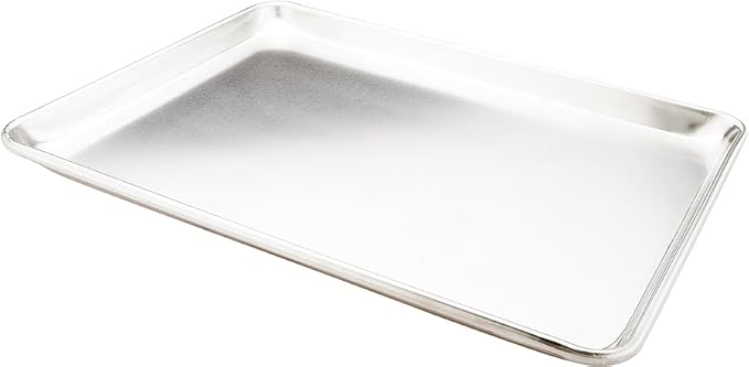 Restaurantware Met Lux 13 x 18 Inch Half Size Baking Sheet 1 Heavy-Duty Cookie Sheet - Evenly Bakes Treats Make Pastries or Cookies Aluminum Sheet Pan For Commercial or Home Use - Image 2