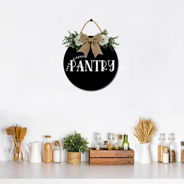 Pantry Sign Pantry Wall Decor Farmhouse Wooden Rustic Pantry Hanging Sign Wooden Art Kitchen Sign Decor for Home Holiday Decoration 12 Inch - Image 3