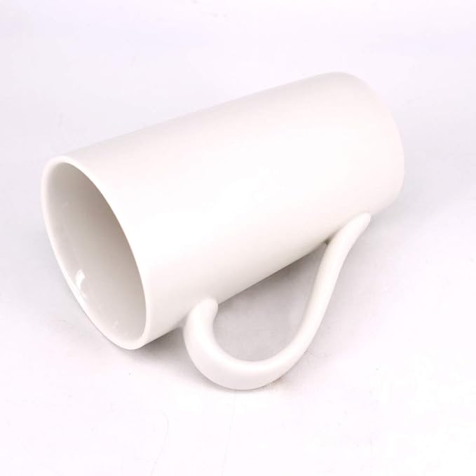 2 Pack 20 OZ Coffee Cup Simple Pure White Ceramic Cup Plain Large Tall White Ceramic Milk Tea Coffee Mug with Handle - Image 5