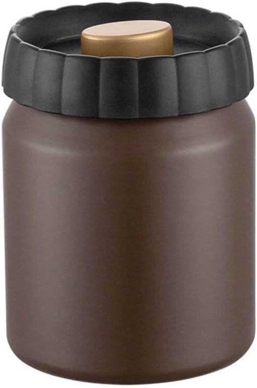 304 Stainless Steel Coffee Bean Canister, Airtight Coffee and Tea Storage Container, Light Blocking Moisture Food Storage Jar for Beans Tea Spices(Brown) by Unknown