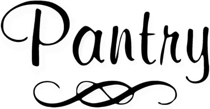 Pantry Decal with Single Swirl - Vinyl Art Wall Decal for The Home or Kitchen Pantry - 8" W X 4.5" H (Black) - Image 3