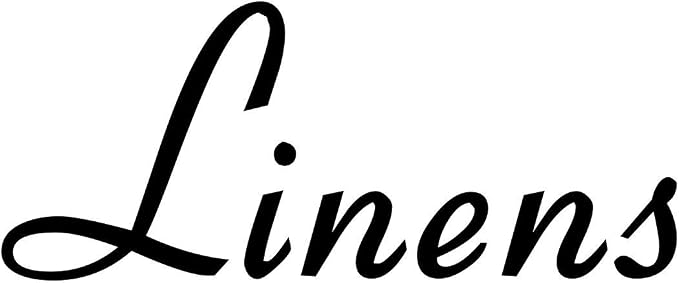 Linens 6w x 2.5h Label | Home Organization | Die Cut Vinyl Decal | Black Retro Font (Sticker Only) by MinglewoodTrading