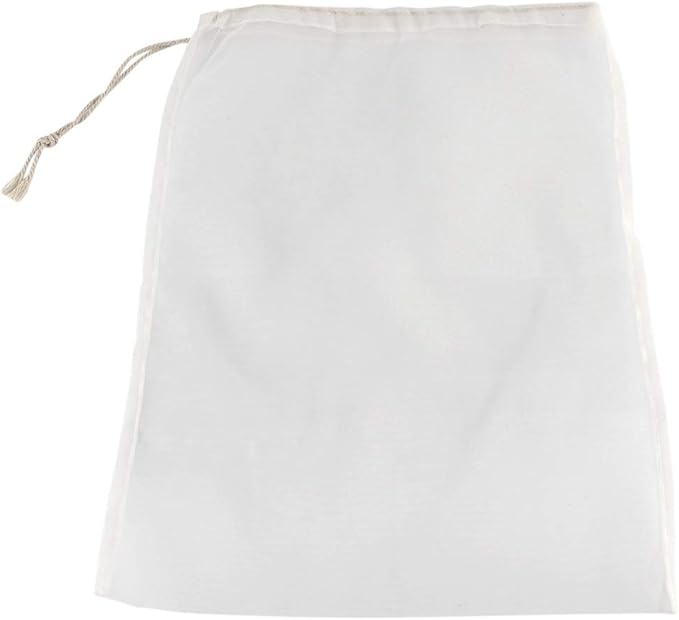 Ejoyous 1Pc Reusable Drawstring Filter Bag, 100 Mesh, Washable, Fine Mesh Nut Milk Bag, Food Strainer, for Wine, Beer, Brewing, Coffee, Fruit Jam, 1E+2 Count