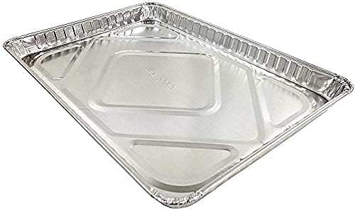 Pack of 10 Aluminum-1/2 Half Size Sheet Baking Pan| Super Strong Disposable Foil Baking Tins | Ideal for Cakes, Cookies, Biscuits Pastries, Pizza and More by DCS+Deals
