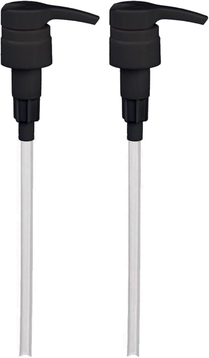 Universal Shampoo/Conditioner Dispenser Pump for Bottles, Leak Proof, Pump Top Fits 1 L/33.8 oz Bottles, 28/410 Neck Size, Black (Pack of 2)