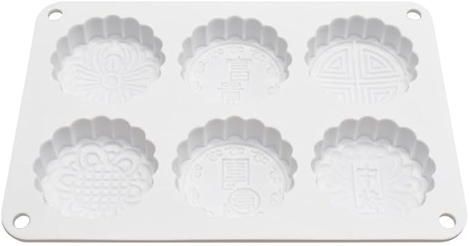 6 Flower Silicone Cake Mold Handmake DIY Bread Mould Silicone Moulds For Cake Mooncake Mold Cake Tools (Mooncake O_8.52 X5.8 X0.84 inch) - Image 6