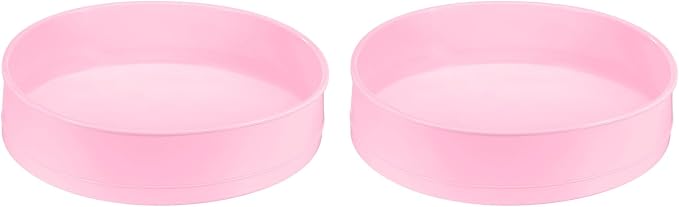 Uxcell 2pcs Round Silicone Cake Pans, 9.8 Inch Nonstick & Quick Release Circle Molds for Layer, Smash and Cheese Cake Baking - Pink by uxcell