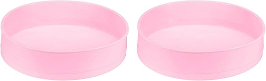 Uxcell 2pcs Round Silicone Cake Pans, 9.8 Inch Nonstick & Quick Release Circle Molds for Layer, Smash and Cheese Cake Baking - Pink by uxcell