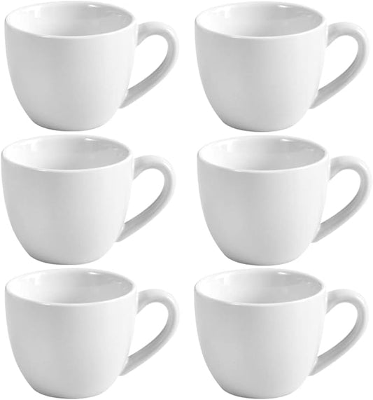 homEdge Mini Porcelain Espresso Cup, 3 Ounces / 90 ml Tiny Coffee Mugs Demitasse for Espresso, Tea- White