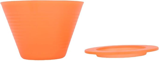 Pour Over Dripper, Flat Bottom Coffee Filter with Food Grade PP Construction, Reusable Brewing Cup for Home, Cafe & Office Use (Orange)