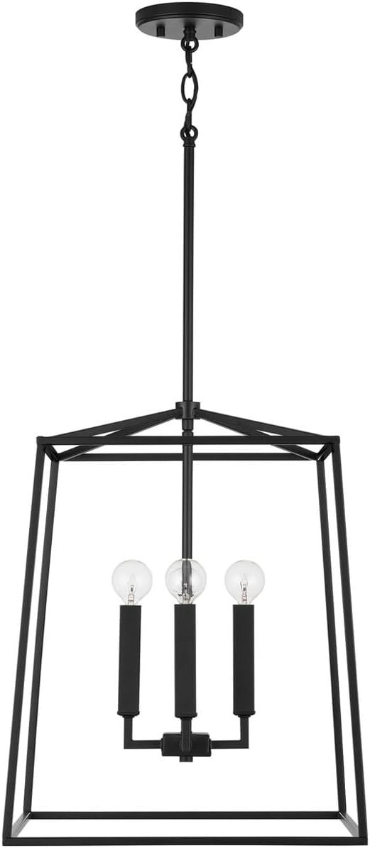 Capital Lighting 537642MB Thea Lantern Foyer Pendant, 4-Light 240 Total Watts, 20" H x 16" W, Matte Black by CapitalLightingFixtureCompany