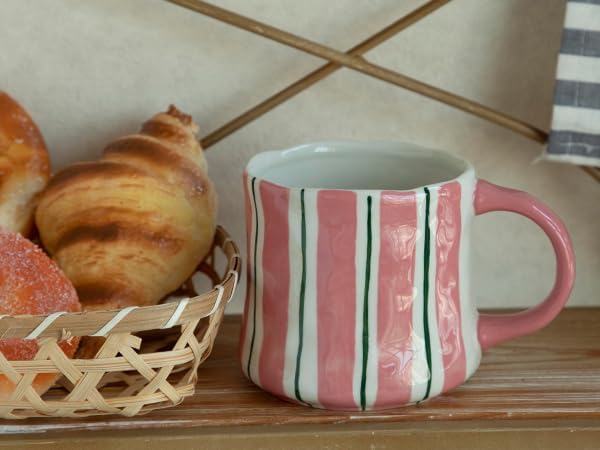Stripe Ceramic Coffee Mugs, 12oz Vibrant Striped Red Design Cute Mugs, Dishwasher & Microwave Safe Cups for Coffee, Tea, and Cocoa, Perfect for Daily Brews tea or coffee - Image 5