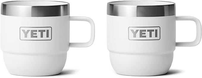 YETI Rambler 6 oz Stackable Mug, Stainless Steel, Vacuum Insulated Espresso/Coffee Mug, 2 Pack by YETI