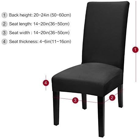 Fuloon 6 Pack Super Fit Stretch Removable Washable Short Dining Chair Protector Cover Seat Slipcover for Hotel, Dining Room, Ceremony, Banquet Wedding Party | Solid Black, Set of 6, Super Fit, Stretch, Removable, Washable, Suits for Hotel, Dining Room,... - Image 3
