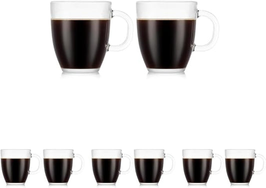 Bodum 12oz Bistro Coffee Mug Single-Wall Tempered Glass, 8 Pack, Clear by Bodum