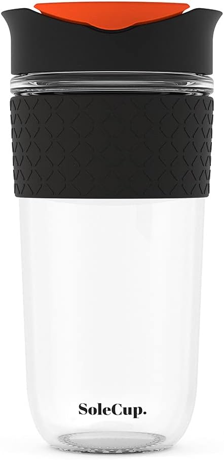 Large Travel Mug - Reusable Insulated Coffee Mug - 18oz/530ml BPA-Free Hot Drink Travel Mug with Lid & Silicone Band (Black, 18oz)