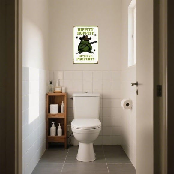 Funny Frog Metal Sign, Rustic Vintage Room Decor for Bedroom Door, Humorous “Stay Away” Warning Plaque, Garden and Garage Wall Art, 8x12 Inches - Image 3