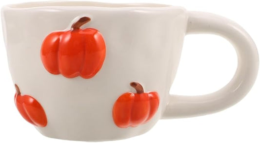 ABOOFAN Ceramic Pumpkin Coffee Mug with Handle - Novelty Coffee Cups for Tea Milk Cocoa Fall Halloween Decor Home Office Drinkware 5.90 X 3.93 X 2.75 inch by ABOOFAN