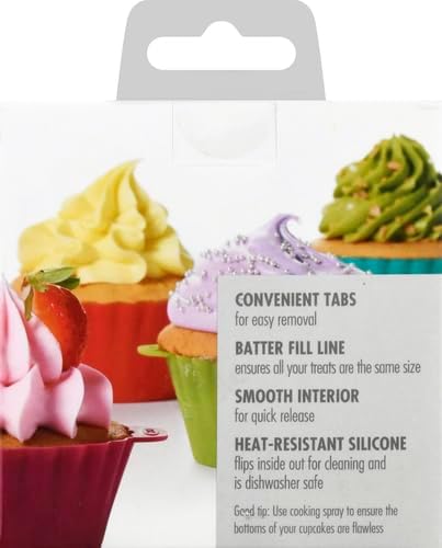 OXO Good Grips Silicone Baking Cups, Pack of 12, Reusable, BPA-Free, Dishwasher Safe, Non-Stick, Food Grade, Cupcake Cups, Muffin Cups, Cupcake Liners, Muffin Liners - Image 3