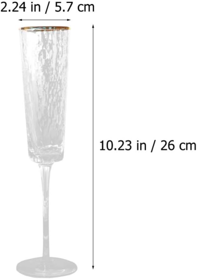 ibasenice European Style Hammered Crystal Sparkling Wine Glass with Golden Edge, Elegant Glassware for No Oxidation and No Discoloration, for Home Dining and Bachelorette Parties - Image 2