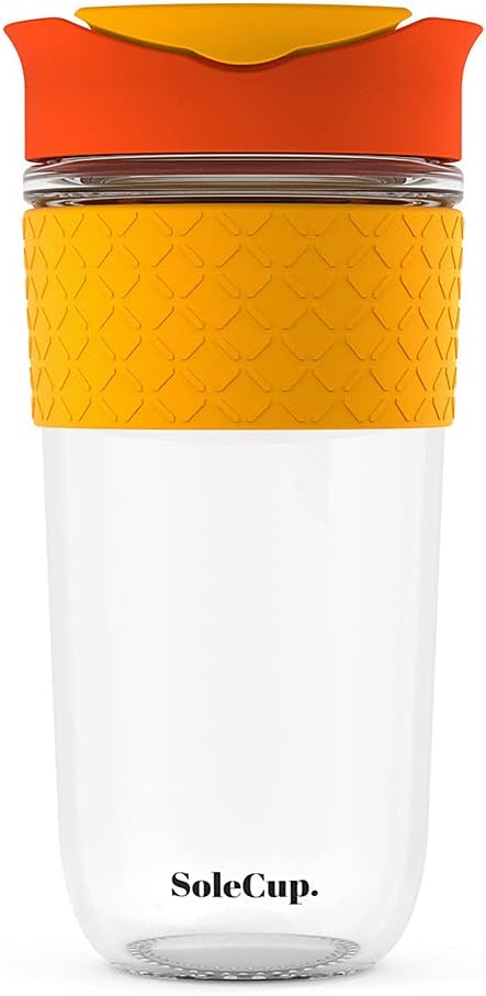 Large Travel Mug - Reusable Insulated Coffee Mug - 18oz/530ml BPA-Free Hot Drink Travel Mug with Lid & Silicone Band (Red, 18oz)