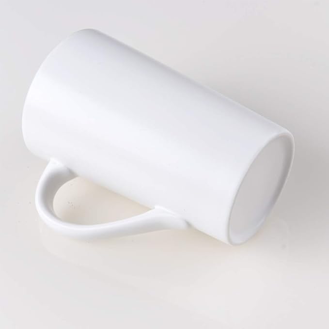 2 Pack 16 OZ Coffee Cup Simple Pure White Ceramic Cup Plain Large Tall White Ceramic Milk Tea Coffee Mug with Handle | Plain Large Tall White Ceramic Milk Tea Coffee Mug with Handle - Image 6