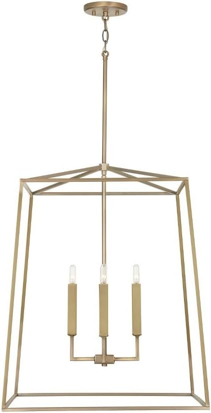 Capital Lighting 537643AD Thea Lantern Foyer Pendant, 4-Light 240 Total Watts, 28" H x 22" W, Aged Brass - Image 6