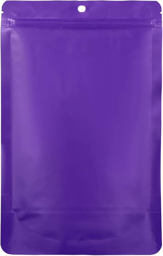 60 Pack Stand up Matte Metallic Storage Bags with Clear Front Window Heat-Sealable Resealable Solid Color Pouches for Food Storage Containers Organizer(Purple,5.9 * 8.6 inch,Pack of 60) - Image 2