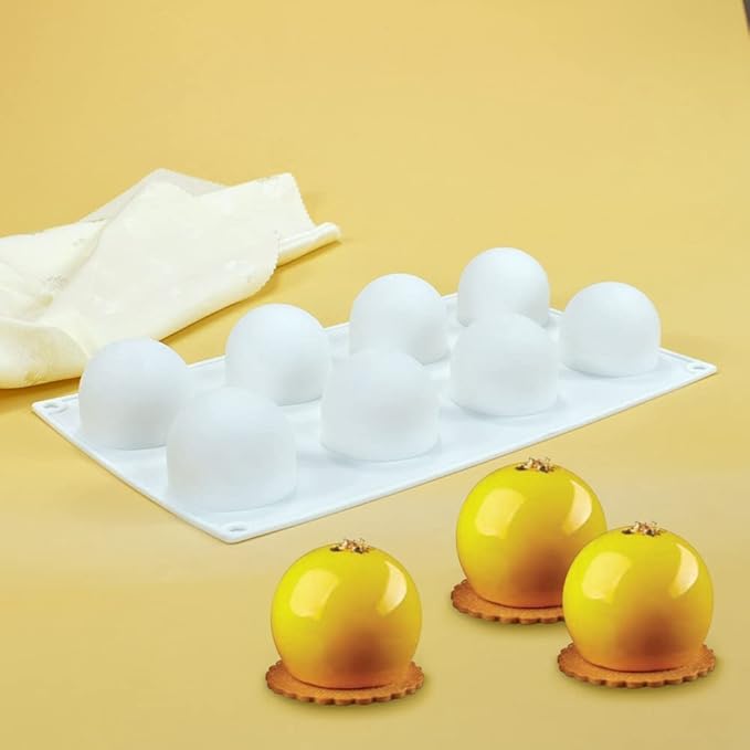 mostsom 3D Silicone Molds Ball Shape Sphere,Baking Mold for Mousse Cake, Fondant Mold Silicone Mold for Baking Cakes, French Dessert Mold for Pastry Chocolate,Soap and Ice Cream (Round Ball I)