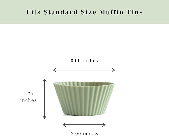 Reusable Silicone Baking Cup Silicone Muffin Liners for Cupcakes, BPA Free, Regular, 24 Pack, White Blue Green - Image 3