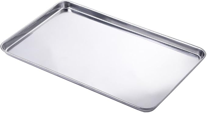 Baking Tray Storage Pastry Cookie Sheets Sturdy Fruit Plate Anti-Rust Rectangle Cake Dish(35x25x1.5 CM) - Image 3